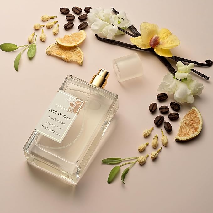 Pure Vanilla Perfume for Women, 3.38 fl oz, Made in France Long-Lasting Eau de Parfum Sweet Vanilla Fragrance – Gift for Girlfriend, Wife, or Mom – 100 ML