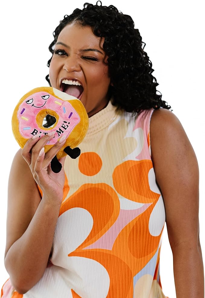 Punchkins Donut Plushie - Bite Me Sassy Donut Plush, Gift for Friends, Food Plush Toy for Gifting