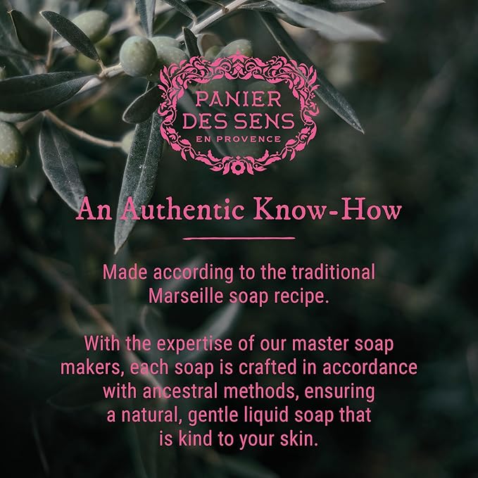 Panier des Sens Moisturizing Hand Soap - Rose Floral, Feminine Fragrance - French Traditional Savon de Marseille Soap - Refillable Kitchen & Bathroom Soap - 16.9 Fl.oz Liquid Hand Wash 97% Natural