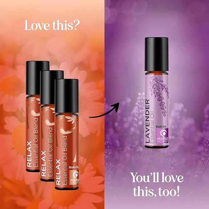 Relaxing Essential Oil Roll On - Aromatherapy Essential Oil Roller with Calming Essential Oils - Relaxing Essential Oil Blend with Lavender Ylang Ylang Chamomile & Geranium for Stress Support (3 Pack)
