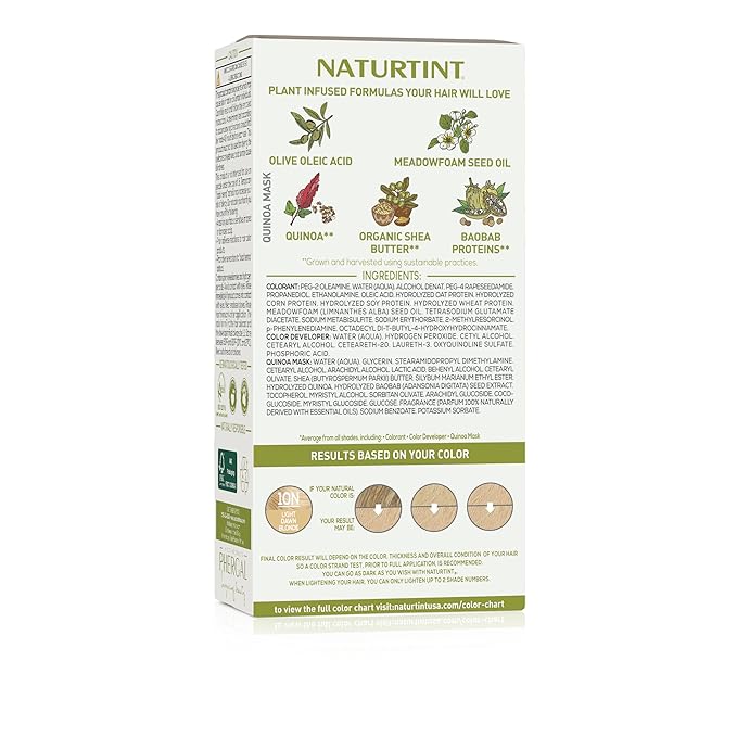 Naturtint 10N Light Dawn Blonde Permanent Hair Color (Pack of 1), Ammonia Free, Vegan, Cruelty Free, up to 100% Gray Coverage, Long Lasting Results (Packaging may vary)