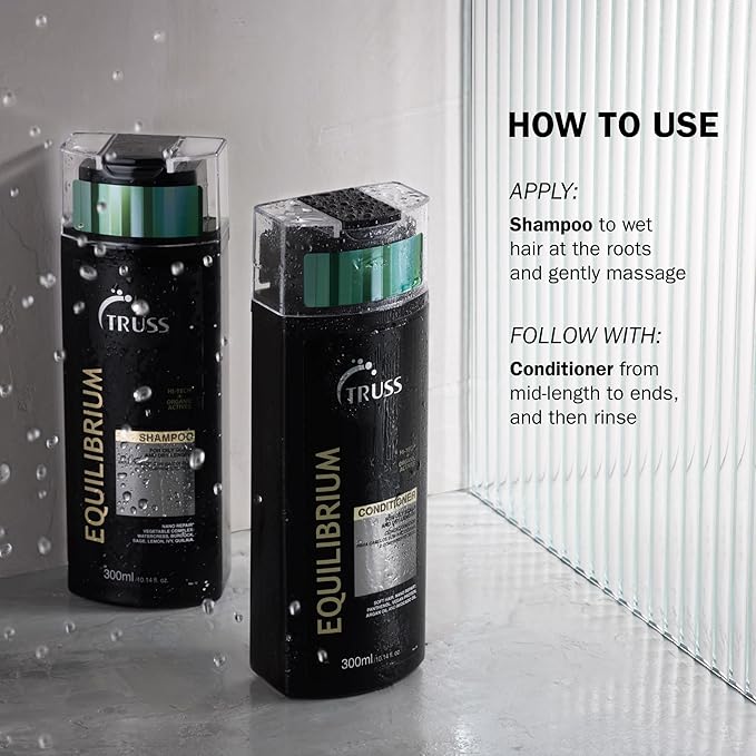 TRUSS Equilibrium Conditioner for Oily Scalp - Hydrating Conditioner with Keratin & Argan Oil - Balancing Formula for Oily Scalp & Dry Ends - Reduces Frizz & Restores Softness (10.14 oz)