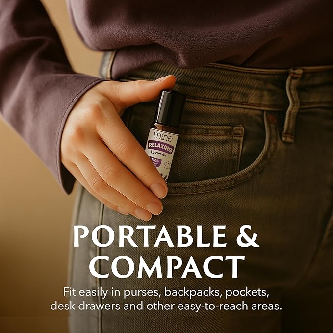 Mine Lavender Essential Oil Roll On - 100% Pure Natural Lavender Oil for Skin