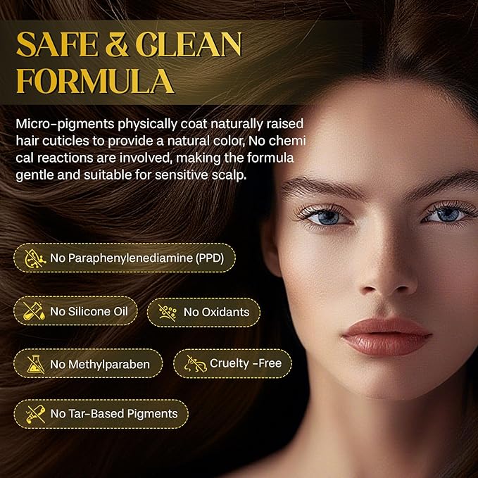 2 Pcs Safe and Convenient Comb Hair Dye, Waterproof and Sweat-Proof Hair Dye Comb, Quick Touch-Ups, 2 in 1 Instant Dye for Women & Men Applicator for Hair (Dark Brown)