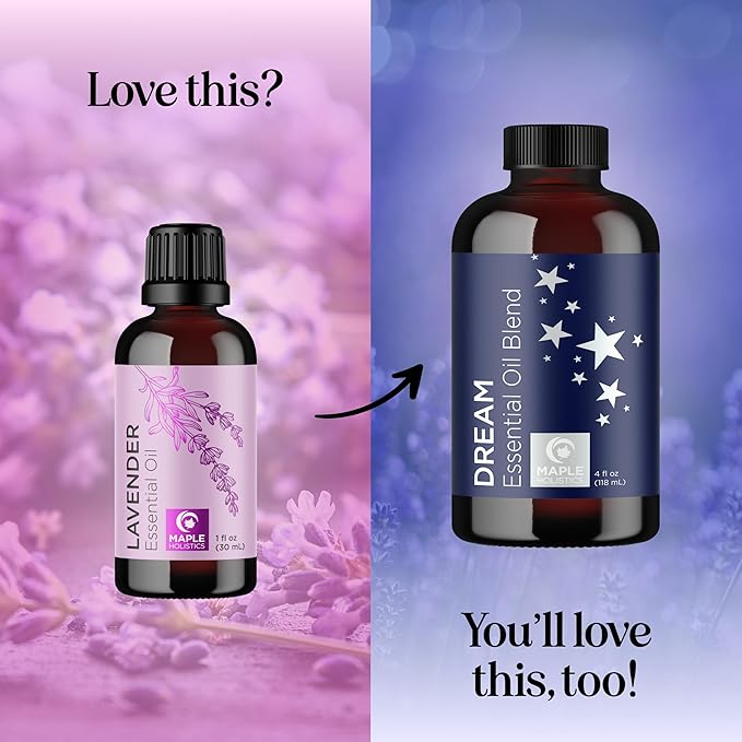 Pure Lavender Essential Oil - Lavender Oil for Hair Skin and Nails Plus Aromatherapy Diffusers Humidifiers Linens and Baths for at Home Spa Self Care - Premium Grade Non-GMO in Glass Bottle (1 Fl Oz)