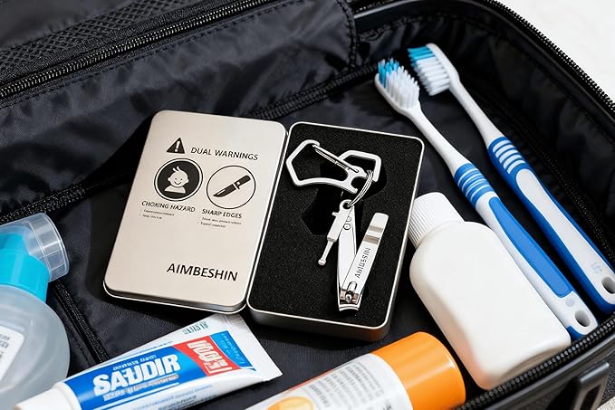 Nail Clippers Trimmers Portable Keychain Pedicure Tools for Feet Fingernail Toenail Manicure Grooming Kit Cuticle Cutter Scissors Set for Men Women Seniors Adult Travel Essentials