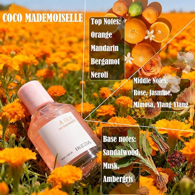 Women Perfume,Mini Eau de Parfum,100ml 6h Long-Lasting Fragrance,Orange,Rose,Musk Sandalwood Scents, Light Flavor Perfumes de Mujer (Missing)