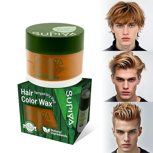 Temporary Hair Styling Color Wax, Green Blue Purple Red Hair Dye Color Wax Washable Natural Instant Hair Coloring Cream for DIY Hairstyle for Kids Men Women(Brown#44)