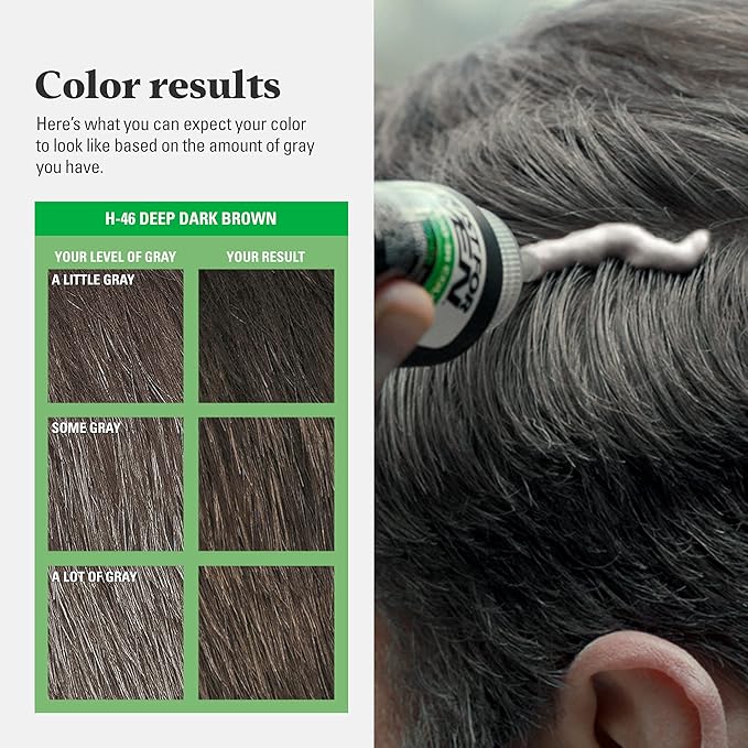 Just For Men Shampoo-In Color (Formerly Original Formula), Mens Hair Color with Keratin and Vitamin E for Stronger Hair - Deep Dark Brown, H-46, Pack of 1