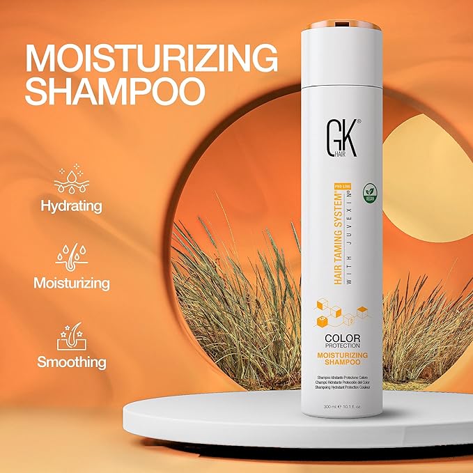 Global Keratin GKhair Moisturizing Shampoo Color Protection (300ml/ 10.1 fl.oz) | Organic Oil Extracts - Sulfate, Paraben Free Shampoo for Women, Men - All Hair Types