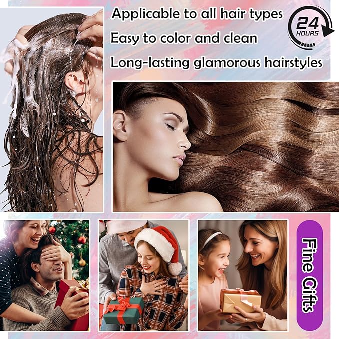 6 Colors Temporary Hair Color Wax,Instant Hair Coloring Wax Mud for Women & Men,Temporary Hair Wax Color Hair Dye for Festivals Clubs Party Cosplay Halloween（Red Purple Brown White Black Gray）