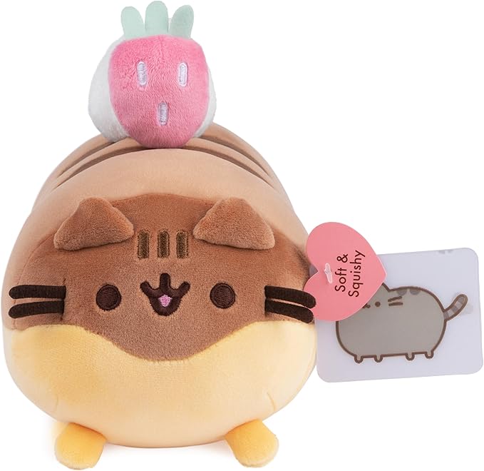 GUND Pusheen Éclair Squisheen Plush, Stuffed Animal for Ages 8 and Up, Brown/Yellow, 11”
