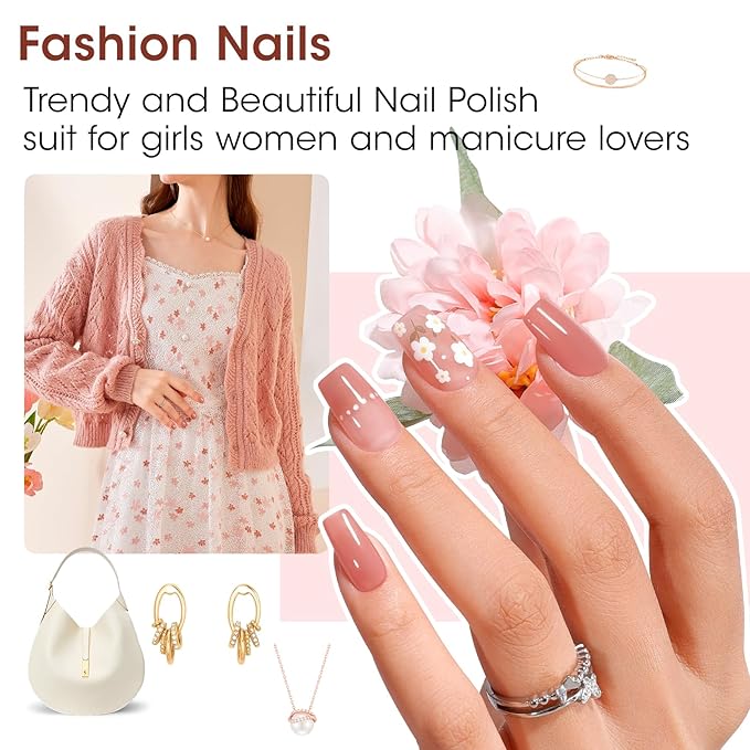 GELLEN Nail Polish Neutral Earth Tones, Nude Dusty Rose Fall Winter Air Dry Regular Nail Polish 6-color Set for Finger Toe Nails Home Salon All Seasons, Not UV Gel, Hema Free, Non Toxic, TPO Free