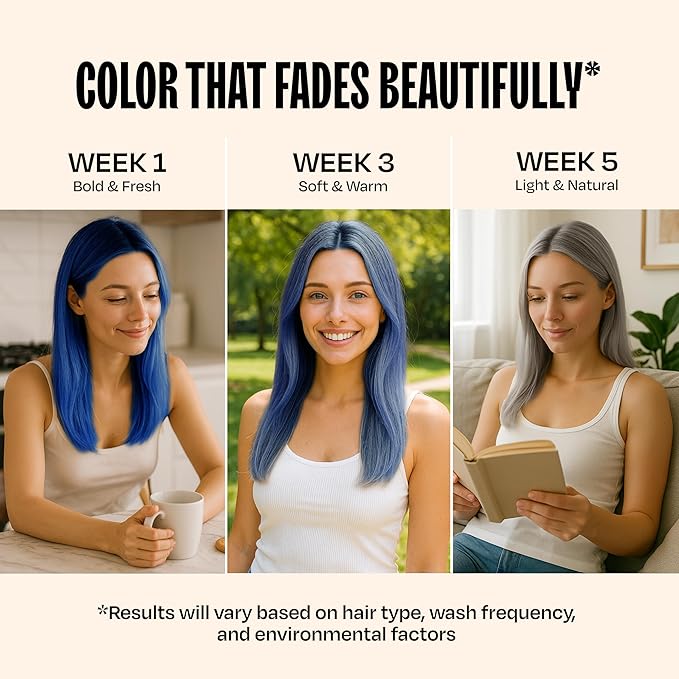 Overtone Semi Permanent Hair Color Conditioner, Extreme Blue is Cosmic Cobalt, 8 oz, Nourishing, Damage-Free, Color Depositing Mask for All Hair Types with Shea Butter & Coconut Oil, Vegan