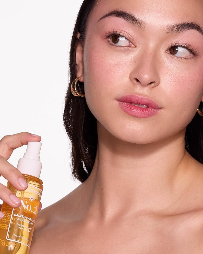 MCoBeauty - Fragrance Mist No.2 – Light Body Mist and Hair Perfume with Pistachio, Sandalwood, Caramel and Vanilla - Gifts for Women, Feminine Spray, Self Care Gifts for Women - 90ml Bottle