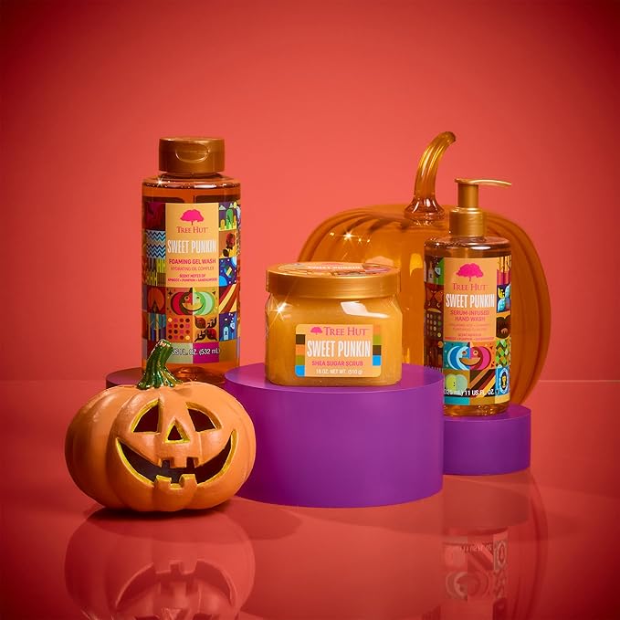 Tree Hut Sweet Punkin Foaming Gel Wash, Gently Cleanses and Leaves Skin Looking Fresh and Radiant, Body Wash, Fall Limited Edition Scent, 18 fl oz