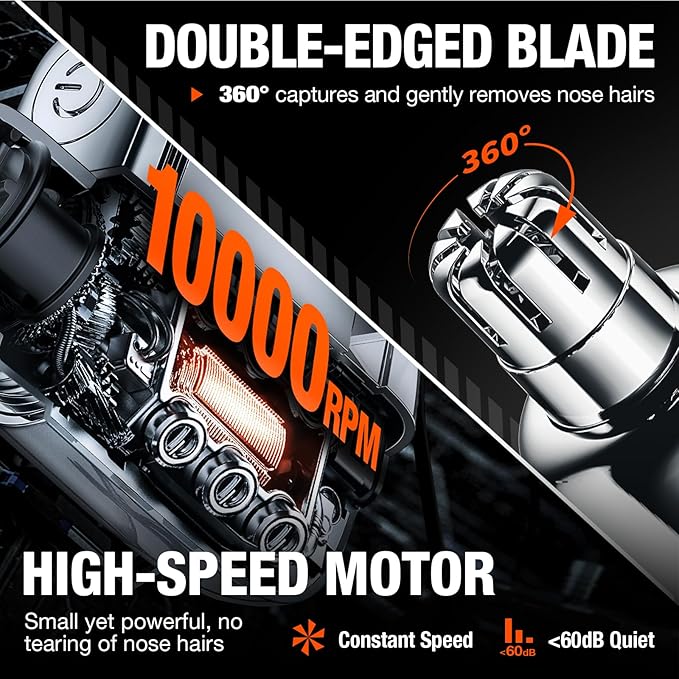 yoose Nose Hair Trimmer 2.0, Alloy Portable Painless Nose Hair Trimmer for Men Women, IPX7 Waterproof, Travel Size, USB-C Rechargeable Nose Trimmer with Dust Protection Cap, Dual Edge Blade, Green