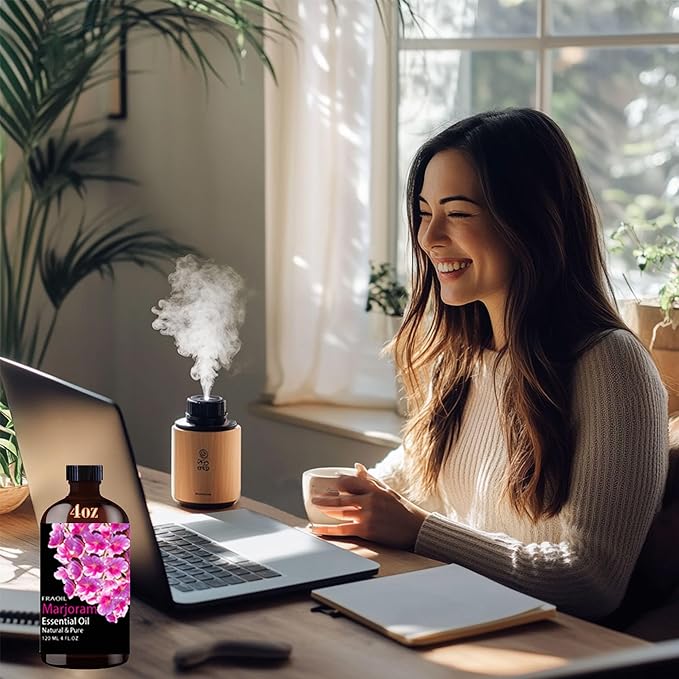 Marjoram Essential Oil, Marjoram Oil 4 Fl Oz 120ML for Diffuser Humidifier Yoga Cleaning DIY Candle Soap Making Perfume Gift for Women Essential Oils