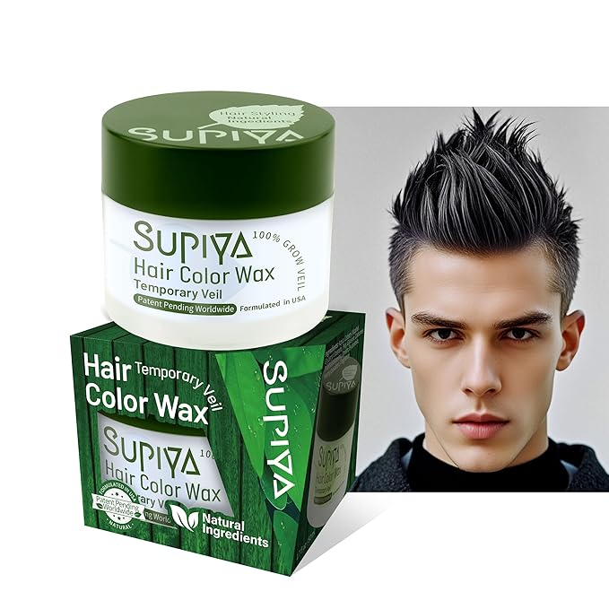 Temporary Hair Styling Color Wax, Green Blue Purple Red Hair Dye Color Wax Washable Natural Instant Hair Coloring Cream for DIY Hairstyle for Kids Men Women(Clear High hardness)