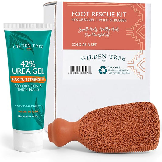 Callus Remover Gel + Foot Scrubber Kit - Pedicure Tools for Dry Cracked Heels