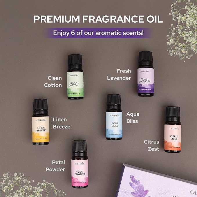 Carnatia Laundry Day Fragrance Oil Set – 6 Fresh & Clean Scents for Laundry, Linens & Home | Aromatherapy Oils for Dryer Balls, Diffusers & Room Freshening