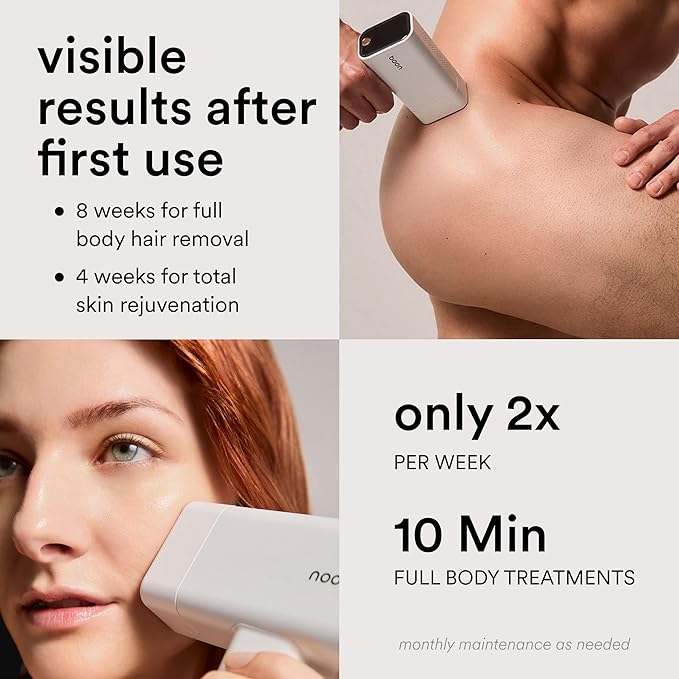 Nood™ NEW Flasher Pro — IPL Laser Hair Removal Device & Anti-Aging Red Light Therapy for Women & Men — Pain-free, Permanent, Visible Results After First Use & Works Everywhere Hair Grows — Gloss White