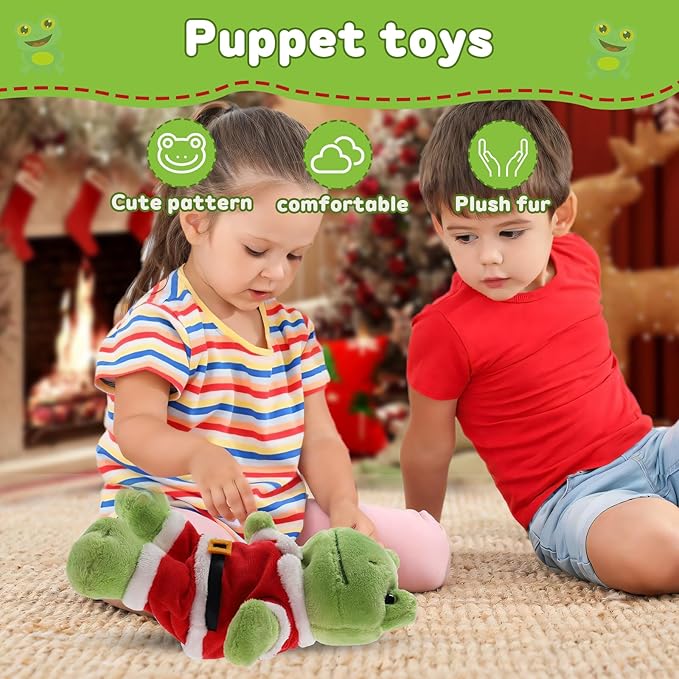 Green Frog Plush,9" Soft Frog Stuffed Animal Plush Toy, Kawaii Plush Doll, Cute Plushie with Cloths Toy Gift for Kids Children Birthday