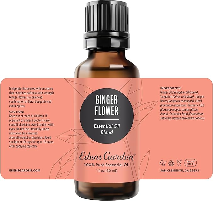 Edens Garden Ginger Flower Essential Oil Blend- 100% Pure Premium Grade, Undiluted, Natural, Therapeutic, Aromatherapy, The Best for Skin, Candle, Laundry 30 ml (1 fl oz)