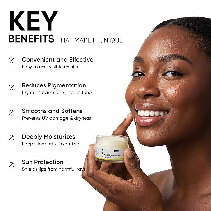 Shea Butter Lip Balm with Kojic Acid, Alpha Arbutin & Shea Butter for Smooth, Crack Free & Clear Lips, SPF 30 PA++, For Men & Women, 0.52 oz/15GMS