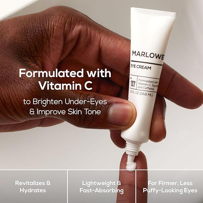 MARLOWE. No.127 Men’s Eye Cream, Vitamin C, Caffeine & Moisturizing Squalane for Puffiness, Wrinkles & Dark Circles, Holiday Grooming Gift or Stocking Stuffer, 0.5 fl oz