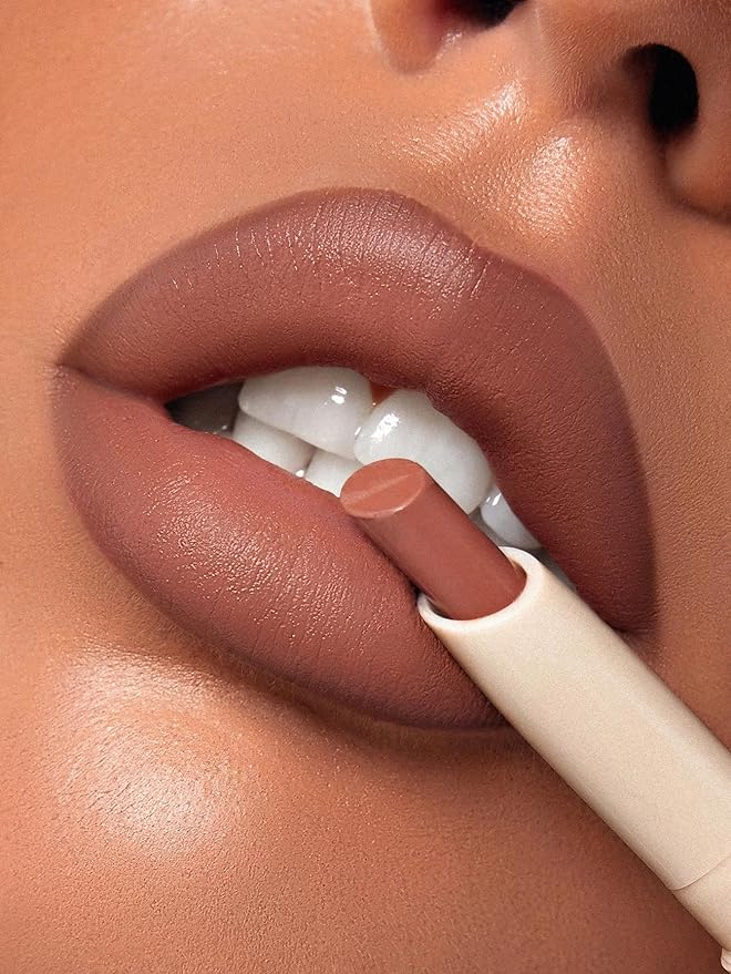 SHEGLAM 2 In 1 Matte Lip Liner and Long Lasting Lipstick Set Makeup - Deep Caramel