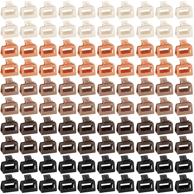 XunYee 100 Pcs Hair Claw Clips Bulk Large Square Jaw Headwear Clips Set for Women Nonslip Rectangle Hair Accessories Clip for Girl Women Gifts Beauty(2'',Classic Colors)
