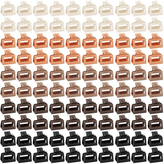 XunYee 100 Pcs Hair Claw Clips Bulk Large Square Jaw Headwear Clips Set for Women Nonslip Rectangle Hair Accessories Clip for Girl Women Gifts Beauty(2'',Classic Colors)
