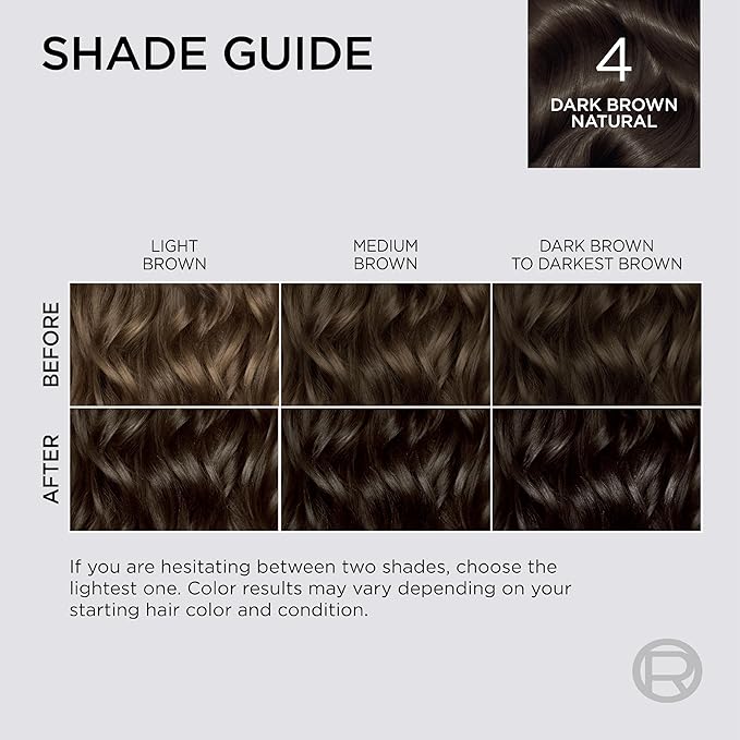 L'Oreal Paris Colorsonic Permanent Hair Dye Cartridge, Vibrant Hair Color for Root Touch Up, Gray Coverage or All Over Color in just 5 Minutes, 4 Dark Natural Brown (Coloring Device Sold Separately)