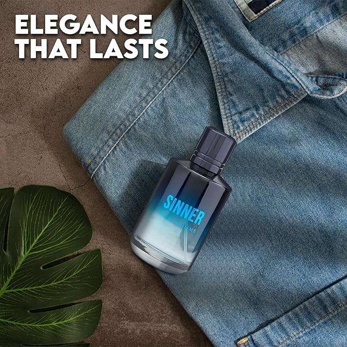 Sinner Sensual Woody Fragrance for Men | Long Lasting Cologne Aromatic Scent, Eau de Parfum Natural Spray - Great Holiday Gift, 3.4 Fl Oz/100 Ml