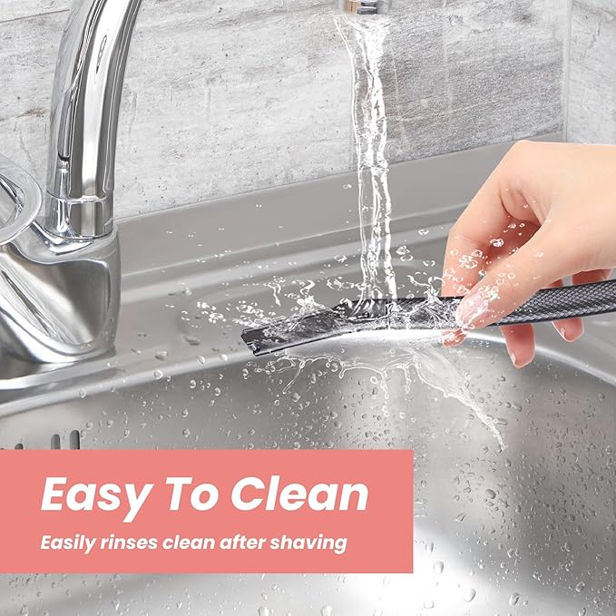 Facial Razor for Women with 20 Refill Blades, Eyebrow Razor and Dermaplaning Tool for Face Exfoliation & Peach Fuzz Removal, Precision Eyebrow Trimmer with Reusable Metal Handle – Black