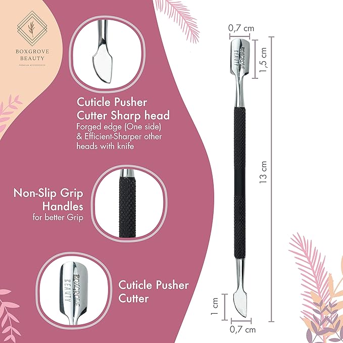 Professional Cuticle Cutter & Pusher Trimmer Manicure Tools with Double Spring – Perfect Nail Care Tool for Manicure & Pedicure Beauty at Home/Spa/Saloon