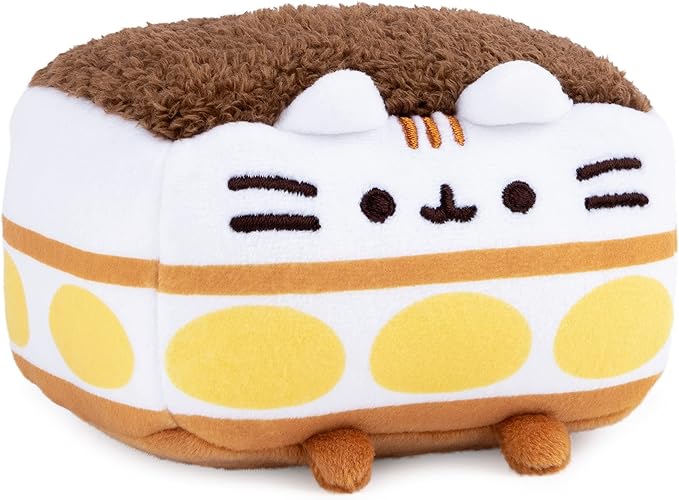 GUND Pusheen Tiramisu Plush Squishy, Stuffed Animal for Ages 8 and Up, White/Brown, 4”