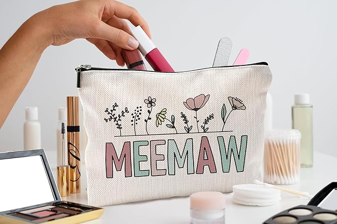Meemaw Makeup Bag,Meemaw Gifts,Gifts For Memaw,Grandma Gifts,Gifts For Grandma,Grandma Birthday Gifts,Best Gifts For Grandma,Grandma Makeup Bag