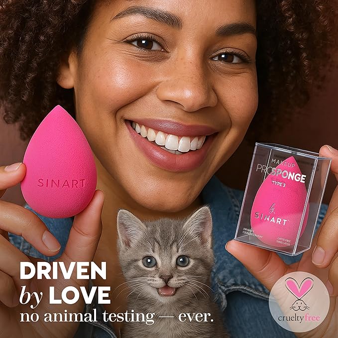 PROsponge | Makeup Sponge for Liquid Beauty Makeup. Premium Latex-Free foam. Foundation, Cream & Powder Blender. Saves Fondation & Streak Free Blending. (PINK)