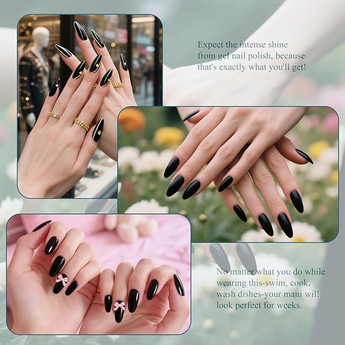 Artdone Gel Nail Polish Hema-free Solid Color Black For All Seasons Neutral Soak Off LED Lamp Needed For Manicure Nail Art