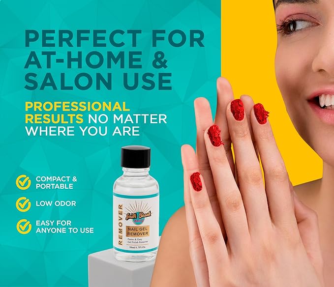 South Beach Nails Gel Nail Polish Remover 15ml – Professional Gel Nail Remover for Easy Peel Off – Acetone-Free Fast Gel Remover for Nails Soak Off – Nail Polish Remover for Gel Nails at Home Salon