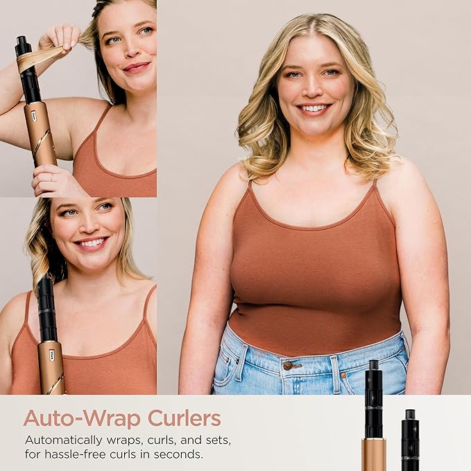 Shark FlexStyle® (Special Edition) | Air Styling & Drying System | Powerful Hair Dryer Brush & Multi-Styler | Auto-Wrap Curlers, Oval Brush, Concentrator, & Storage Bag Included | Copper | HD433CP