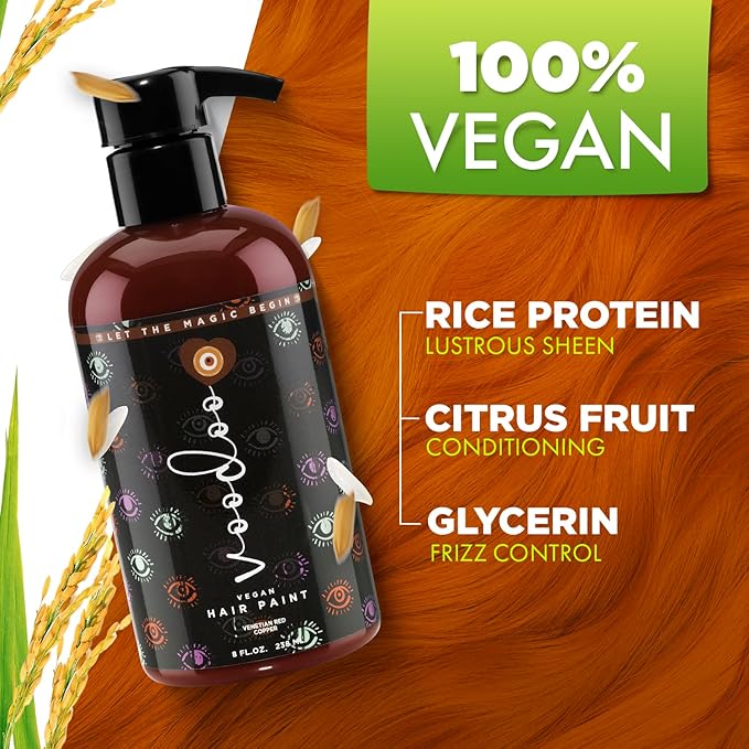 MOEHAIR Semi-Permanent Hair Color | Dark Blue Hair Dye 8 Oz | No Ammonia, Sulfate or Paraben | Vegan & Cruelty-Free | Voodoo Serenity Blue Hair Color (Copper)