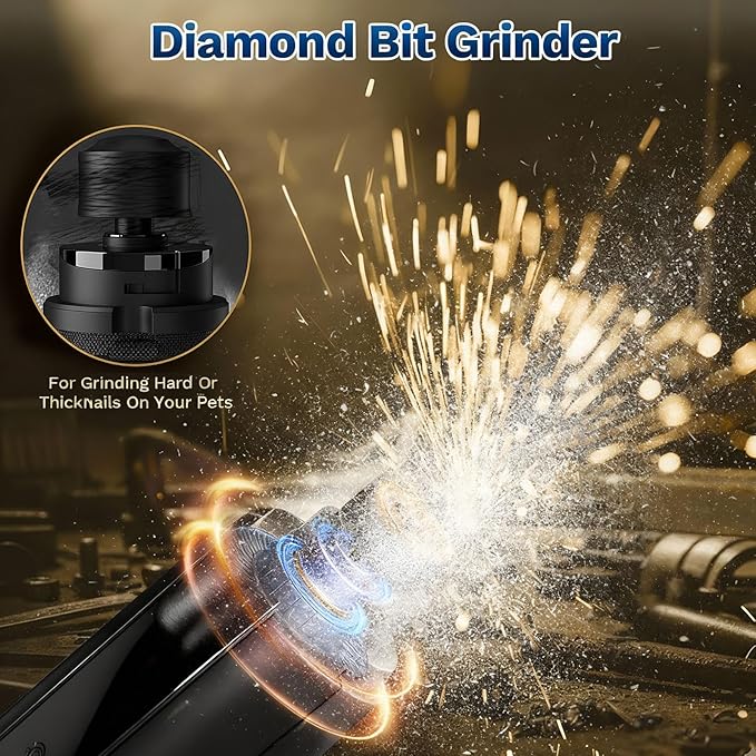 2-in-1 Dog Nail Clippers & Cat Nail Clippers Trimmers for Large Medium Small Dogs Cats Claw Trimmer Quick Sensor and Safety Guard USB Rechargeable with 2 LED Lights Dogs Nail Trimmer (Ivory)