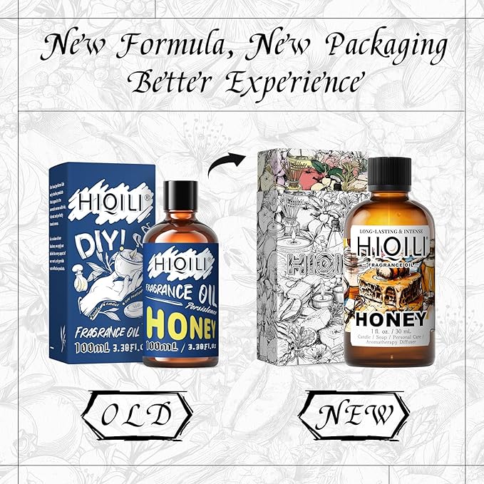 HIQILI Honey Fragrance Oil for Making Candle, Soap, Perfume, Warm Scents for Essential Oil Diffusers, Great for Home, Laundry - 1 Fl Oz