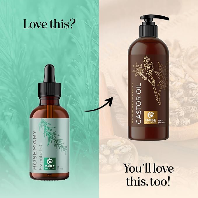 Pure Rosemary Oil for Hair Care - Volumizing Aromatherapy Rosemary Essential Oil for Diffuser Plus Hair Skin and Nail Care - Nourishing Oil for Enhanced Shine and Dry Scalp Care (2oz)