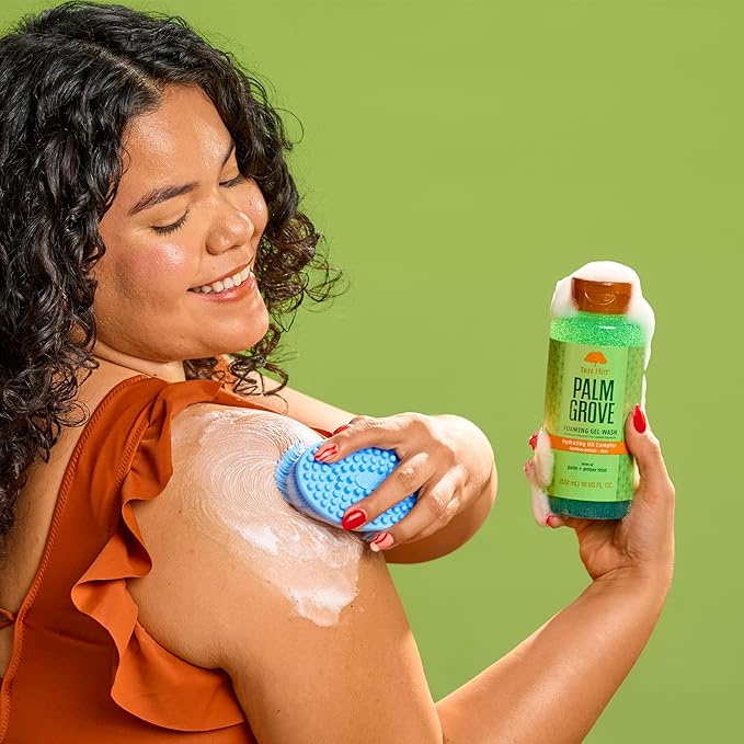 Tree Hut Palm Grove Foaming Gel Wash, Hydrating & Moisturizing Body Wash with Shea Butter & Nourishing Essential Oils, Daily Cleanser for Soft Smooth Skin, 18 fl oz