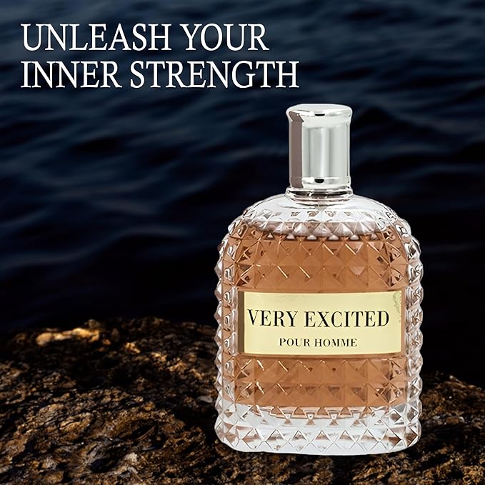 3Pack Men Colognes Combo Set Valent,Valuable,Very Excited 3.4 Fl Oz Each Eau De Parfume Spray with Woody Floral & Fruity Scent Perfume Gift Set Day to Night Use Fragrances