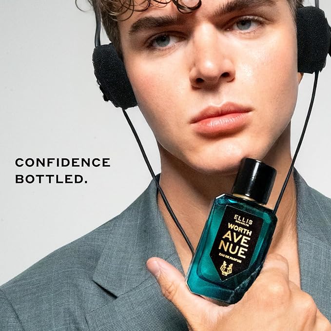 Ellis Brooklyn WORTH AVENUE Eau de Parfum for Men 1.7oz / 50ml - Lavender Suede, Cardamom, Angelica Seed & Ambrox Super – Fresh, Powerful, Sophisticated Scent